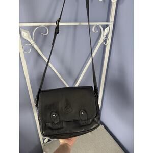 Ugo Santino Vintage Crossbody Leather Bag Black Preppy Going Out